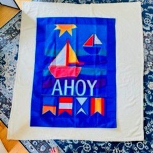 NEW… AHOY House Flag, Vertical, Applique Stitching, High-Quality, Multi-Color